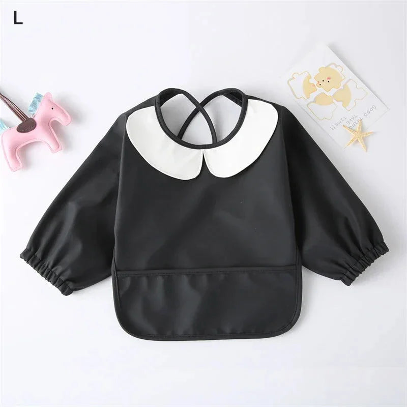 Babador Infantil Pu para Refeições e Pintura Azul Lenogue Preto / p (6-12 Meses)
