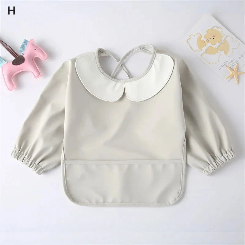 Babador Infantil Pu para Refeições e Pintura Azul Lenogue Cinza Claro / p (6-12 Meses)