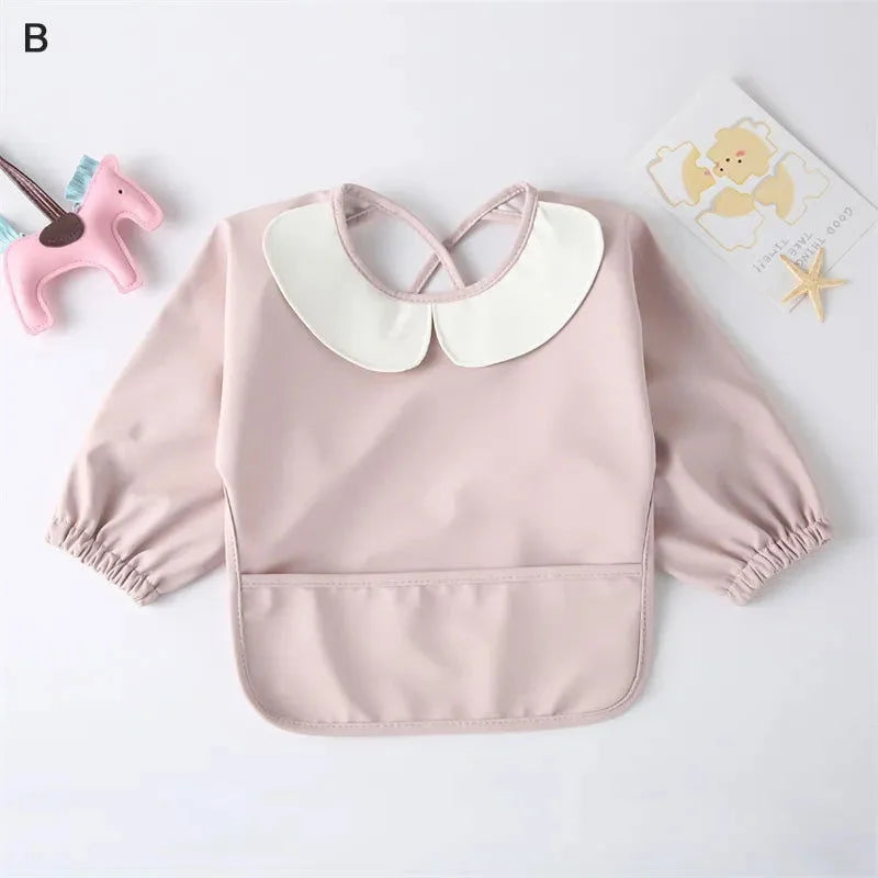 Babador Infantil Pu para Refeições e Pintura Azul Lenogue Rosa Claro / p (6-12 Meses)