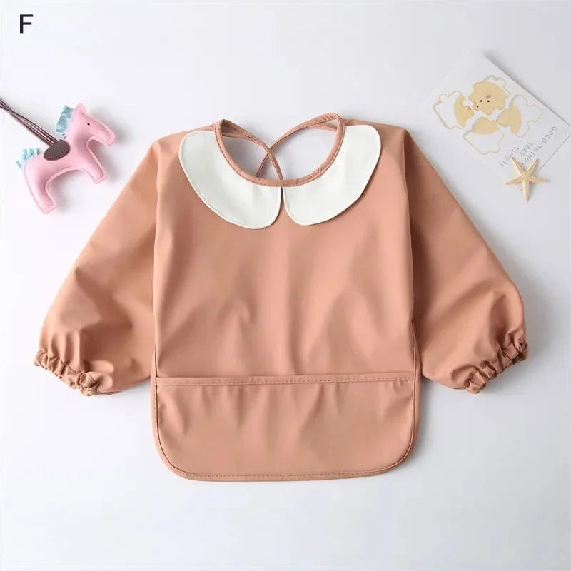 Babador Infantil Pu para Refeições e Pintura Azul Lenogue Laranja / p (6-12 Meses)