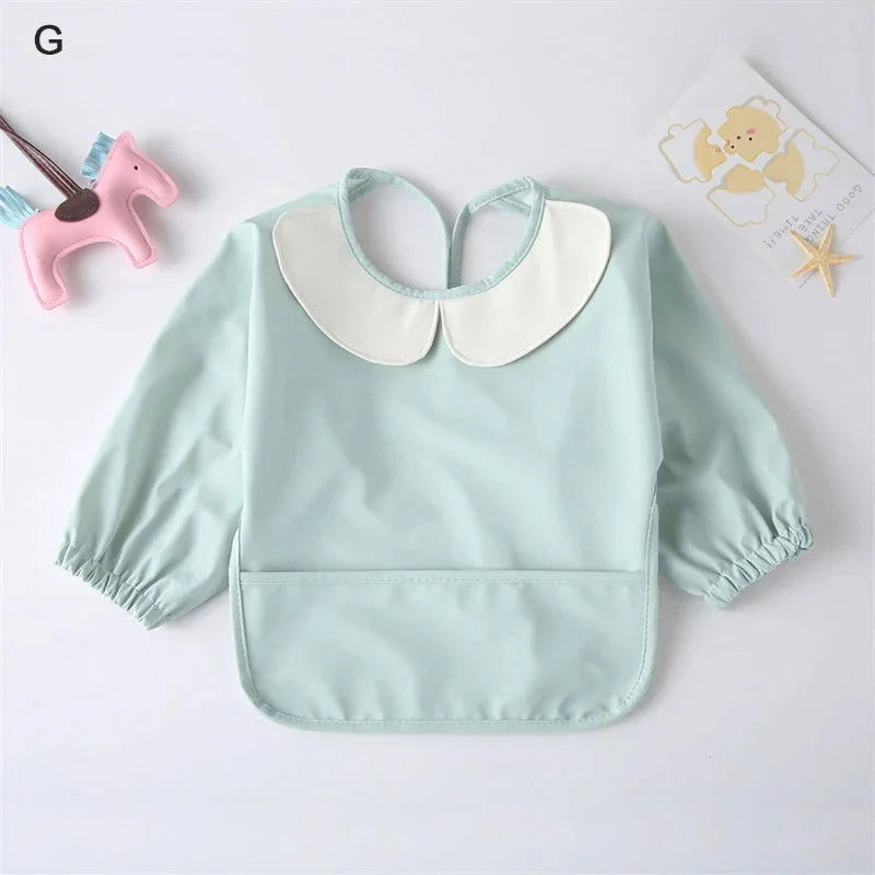 Babador Infantil Pu para Refeições e Pintura Azul Lenogue Verde água / p (6-12 Meses)