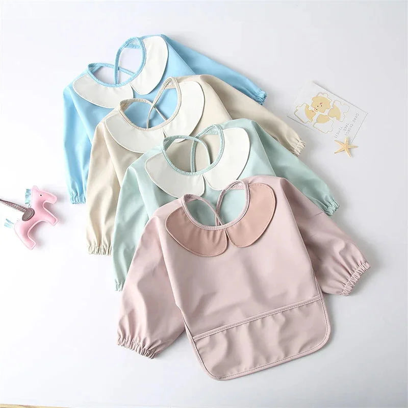 Babador Infantil Pu para Refeições e Pintura Azul Lenogue