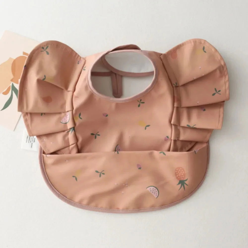 Babador Infantil com Bolsinho Nordic Mood Lenogue Rosa Frutas / 6 Meses a 3