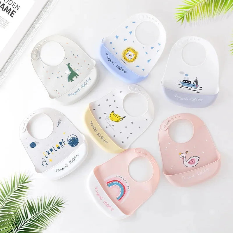 Babador Infantil Silicone à Prova D’água Rosa Lenogue