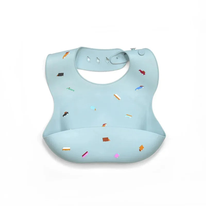 Babador Infantil de Silicone Verde Lenogue Carro