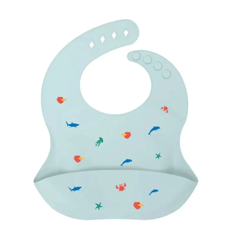 Babador Infantil de Silicone Verde Lenogue Oceano