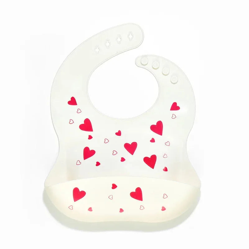 Babador Infantil de Silicone Verde Lenogue Coração Pink