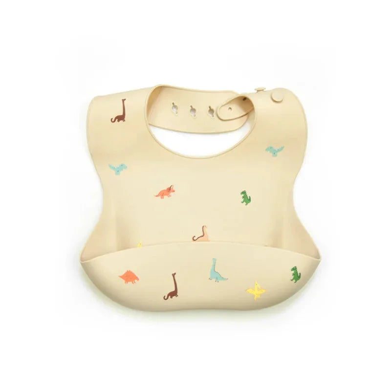 Babador Infantil de Silicone Verde Lenogue Dinossauro