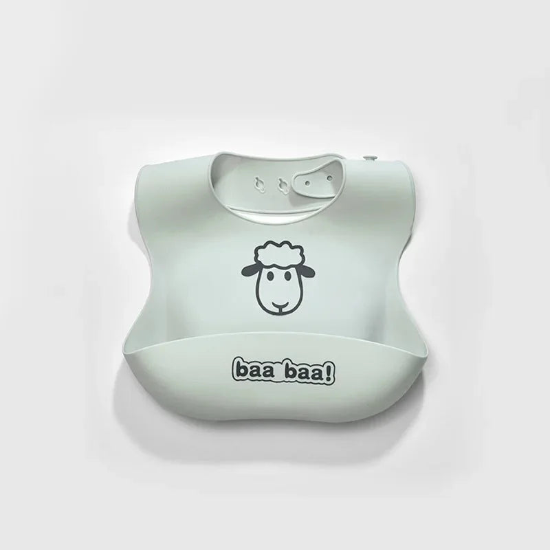Babador Infantil de Silicone Verde Lenogue Ovelha Baa Baa!
