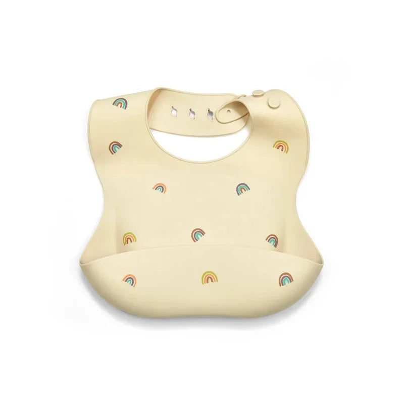 Babador Infantil de Silicone Verde Lenogue Arco-íris