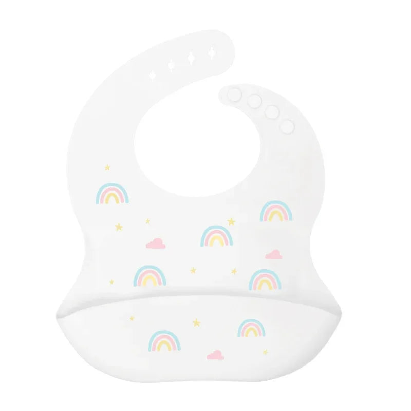 Babador Infantil de Silicone Verde Lenogue Arco-íris 2