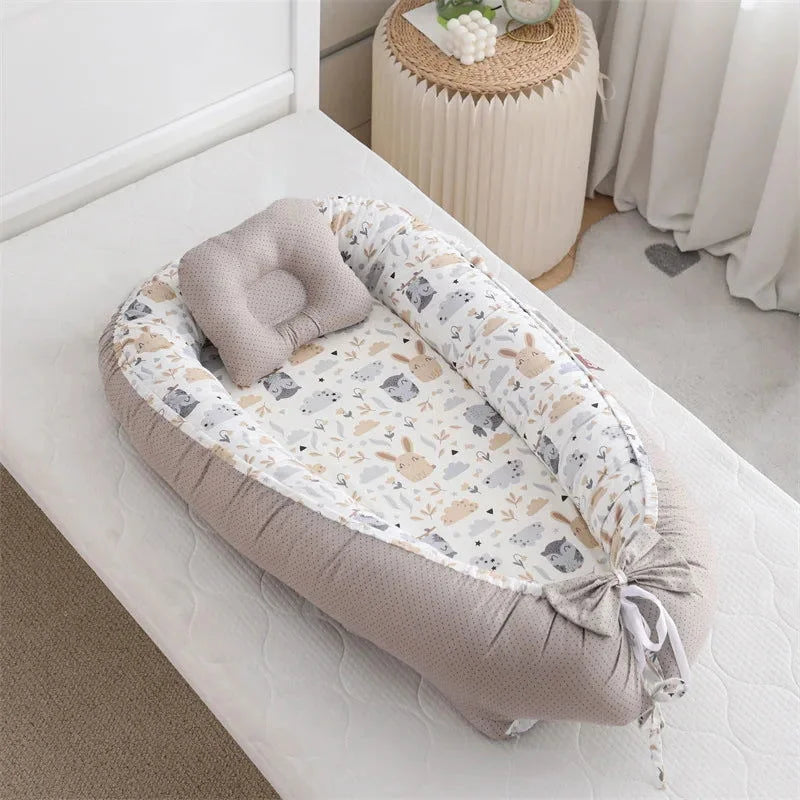 Berço Infantil Móvel Algodão Branco Lenogue Mod. Bege