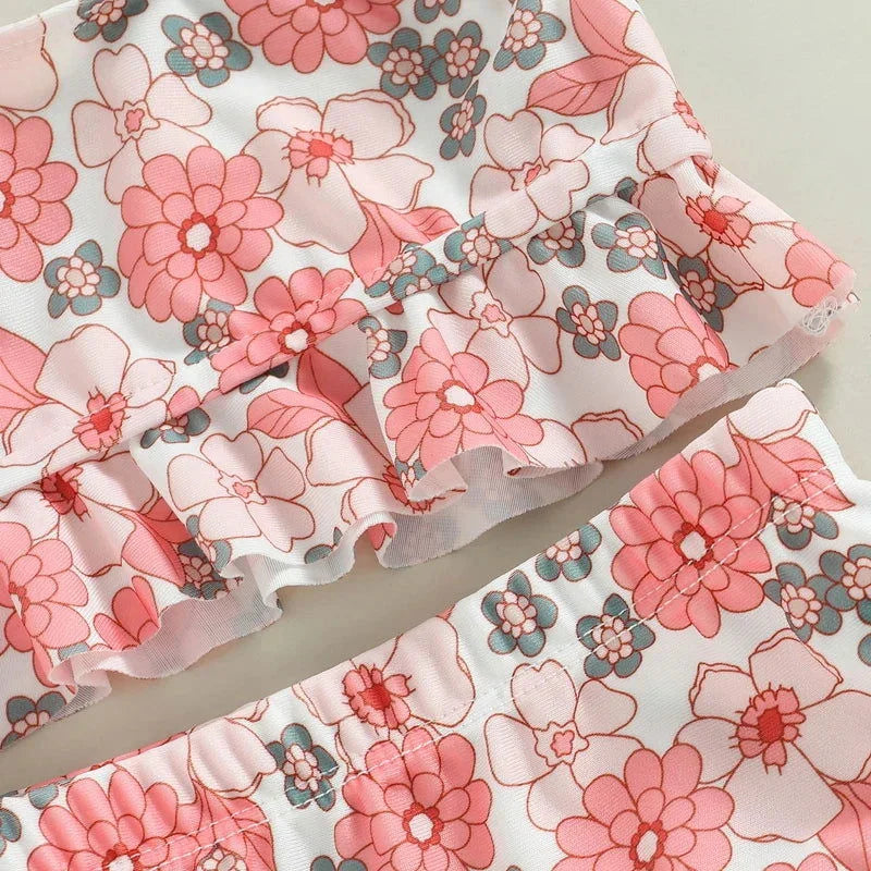 Biquini Infantil Feminino Floral Colorido Lenogue