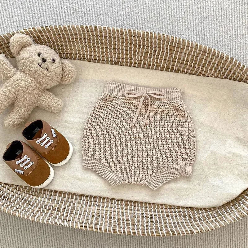 Bloomer Macio de Tricot Peanuts Lenogue para Bebês e Crianças Bege / 3-6 Meses