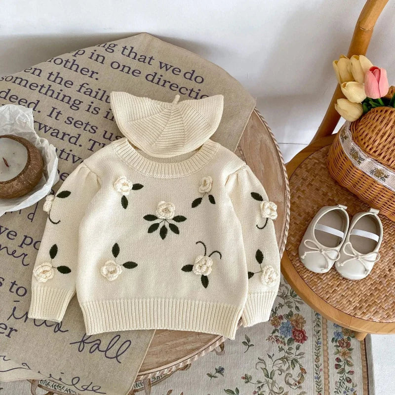 Blusa Infantil Feminina Tricot Lilly Bege Lenogue