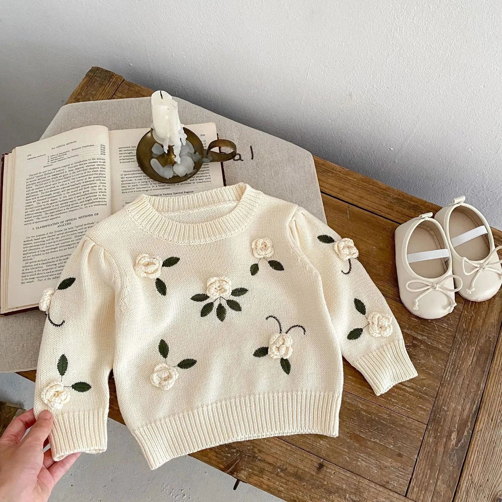 Blusa Infantil Feminina Tricot Lilly Bege Lenogue / 6-12 Meses