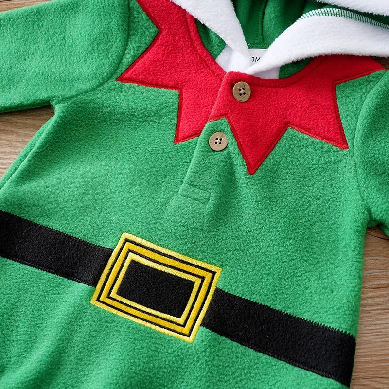 Body Infantil de Poliéster Manga Longa Modelo Duende Verde Lenogue
