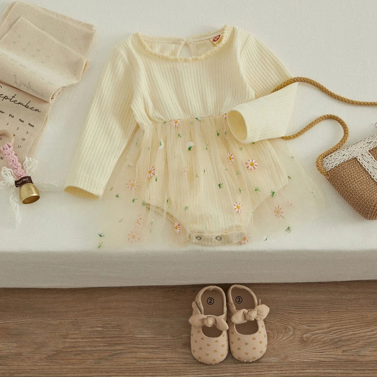 Body Infantil Estampa Margarida Amarelo Lenogue 0-3 Meses