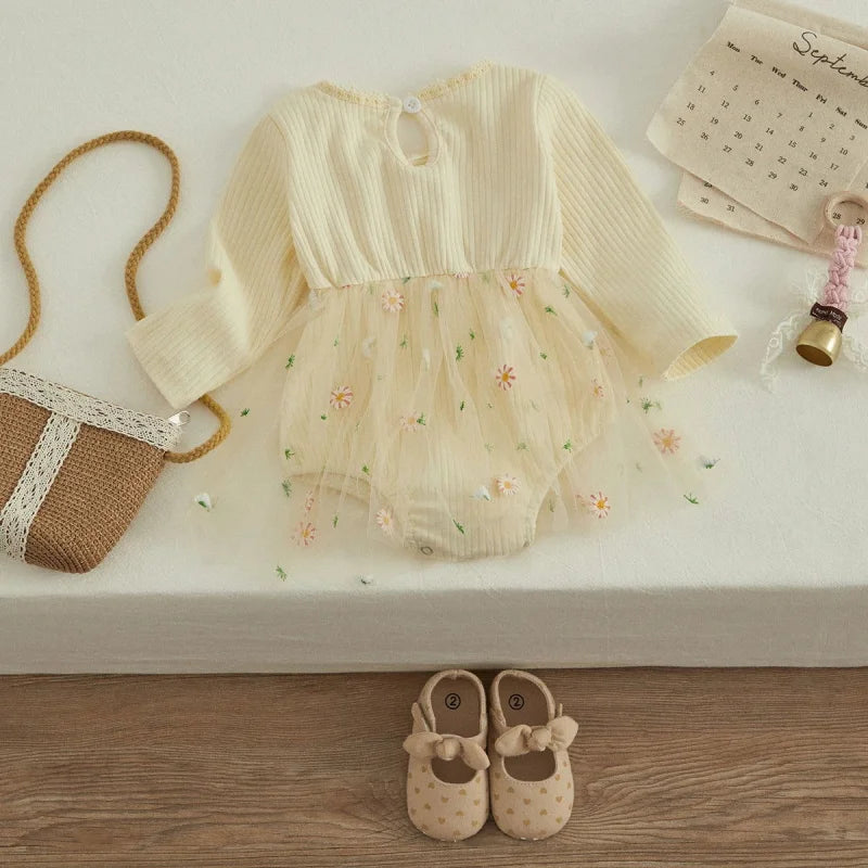 Body Infantil Estampa Margarida Amarelo Lenogue