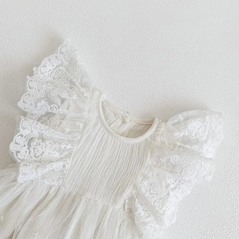 Body Infantil Renda Madeleine Branco Lenogue