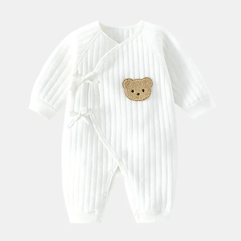 Body Luxuoso Ursinho Lenogue para Bebês com Conforto e Estilo Branco / Recém Nascido
