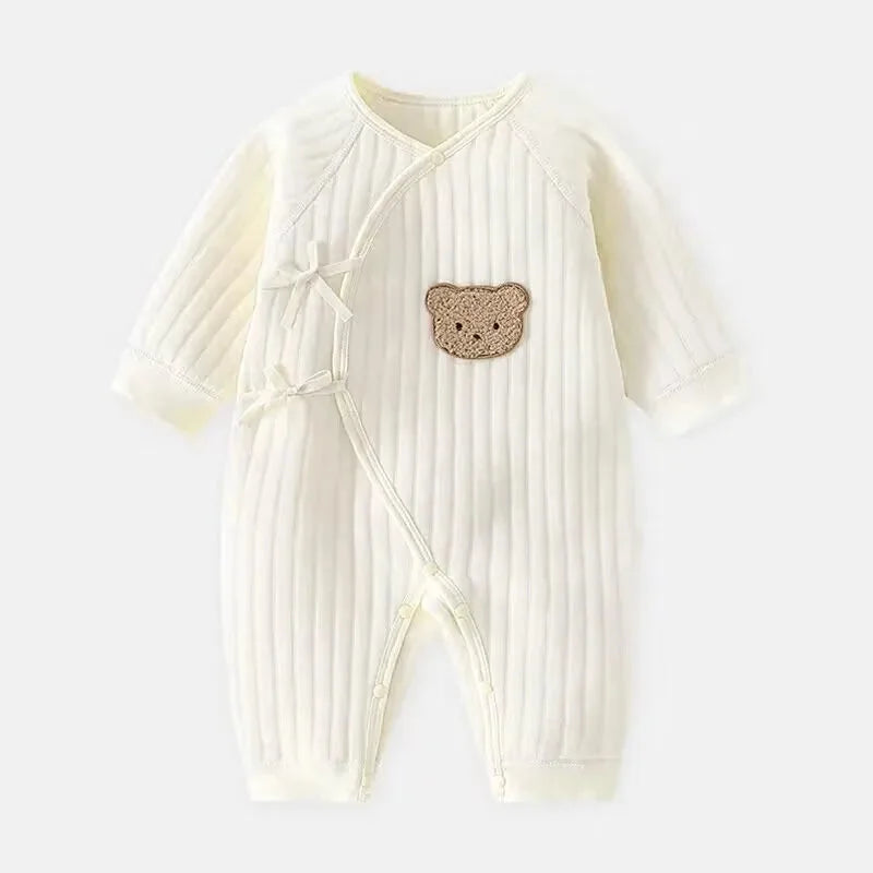 Body Luxuoso Ursinho Lenogue para Bebês com Conforto e Estilo Caqui / Recém Nascido