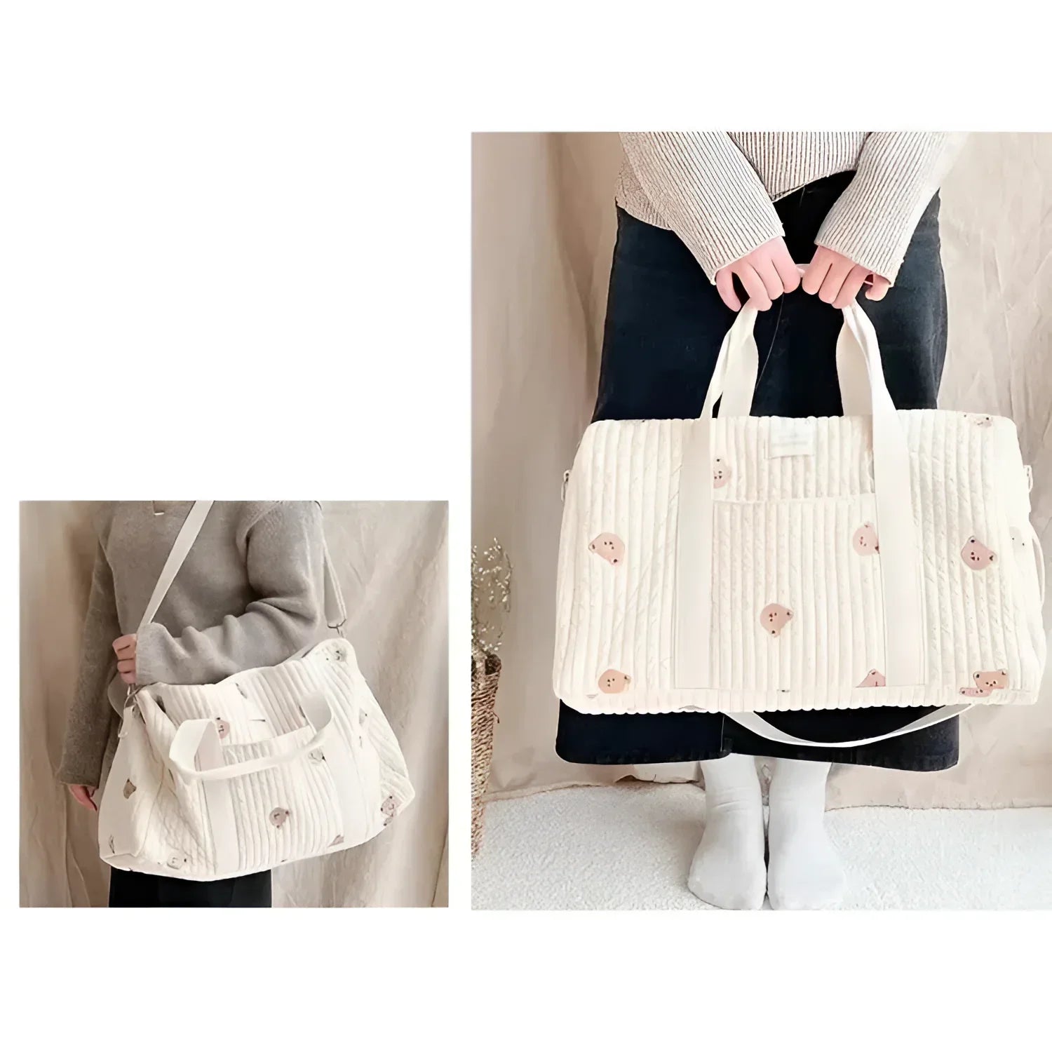 Bolsa Infantil Maternidade para Fraldas Bege Lenogue