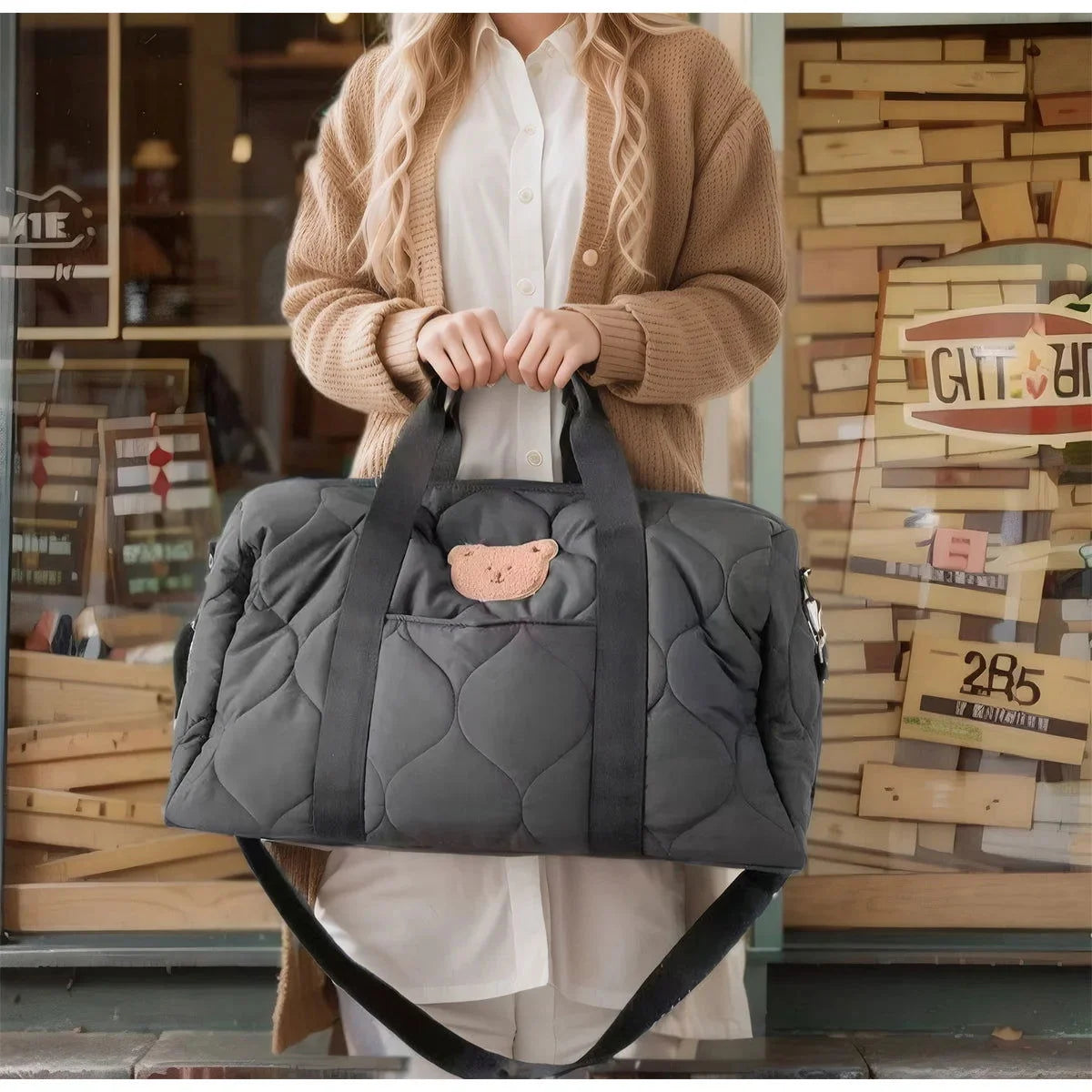 Bolsa Infantil Maternidade para Inverno Lenogue Preto