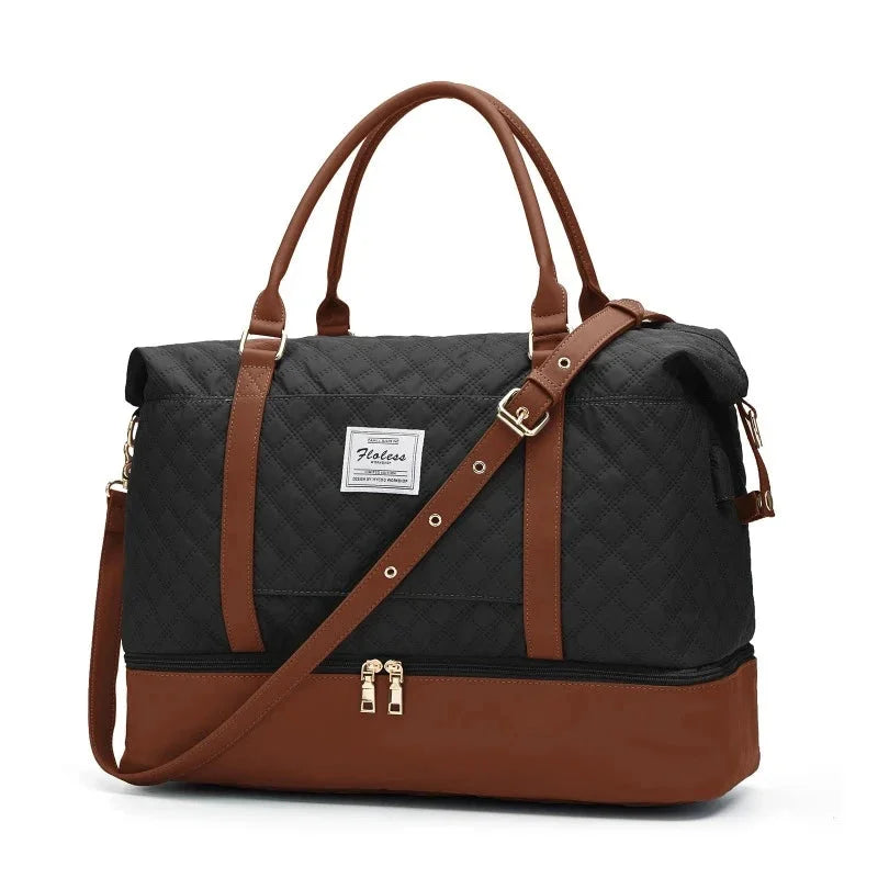 Bolsa Infantil Viagem com Alça de Ombro Azul Lenogue Preto com Marrom