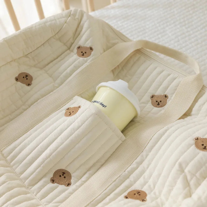 Bolsa Infantil Maternidade para Fraldas Bege Lenogue Branco