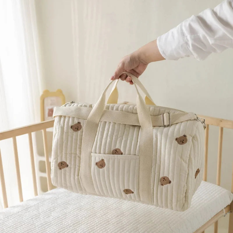 Bolsa Maternidade Infantil Bege Lenogue Solução Perfeita para Cuidados com Bebê Branco