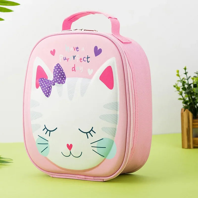 Bolsa Térmica Infantil Portátil com Estampa Cartoon Lenogue Gato