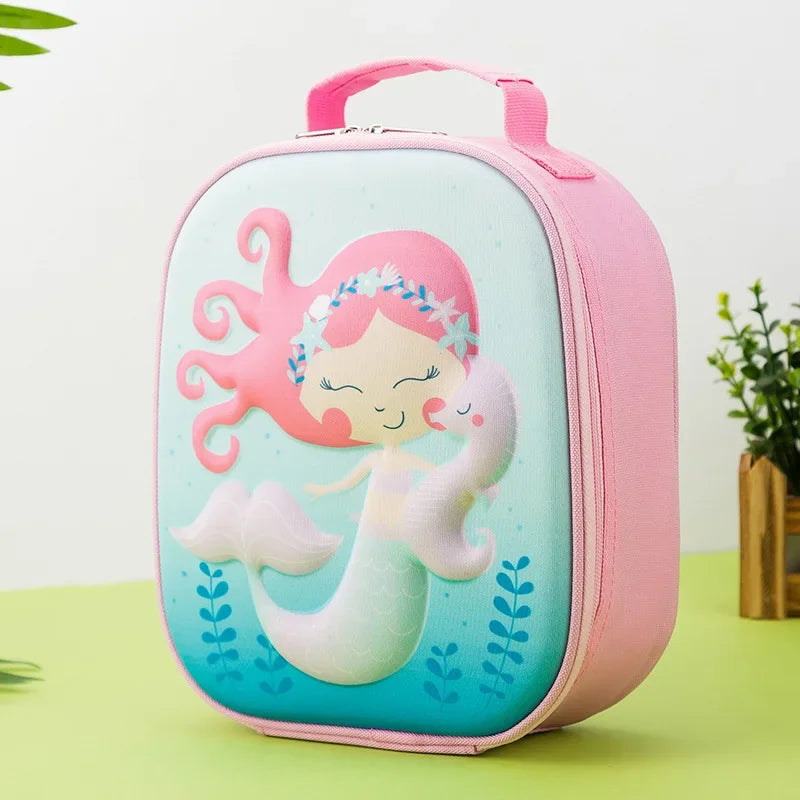 Bolsa Térmica Infantil Portátil com Estampa Cartoon Lenogue Sereia