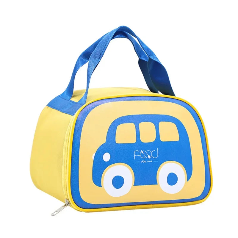 Bolsa Térmica Infantil Portátil com Estampa de Carro Lenogue Amarelo