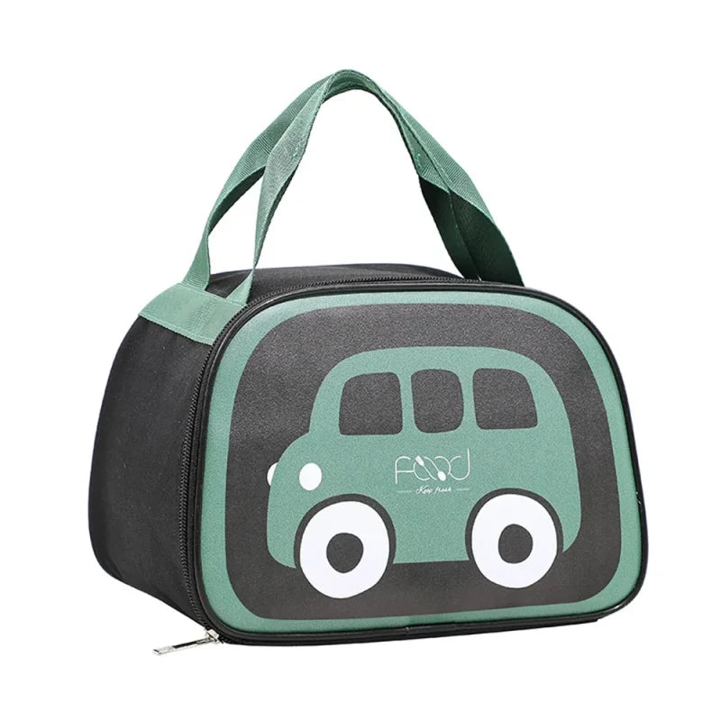 Bolsa Térmica Infantil Portátil com Estampa de Carro Lenogue Preto