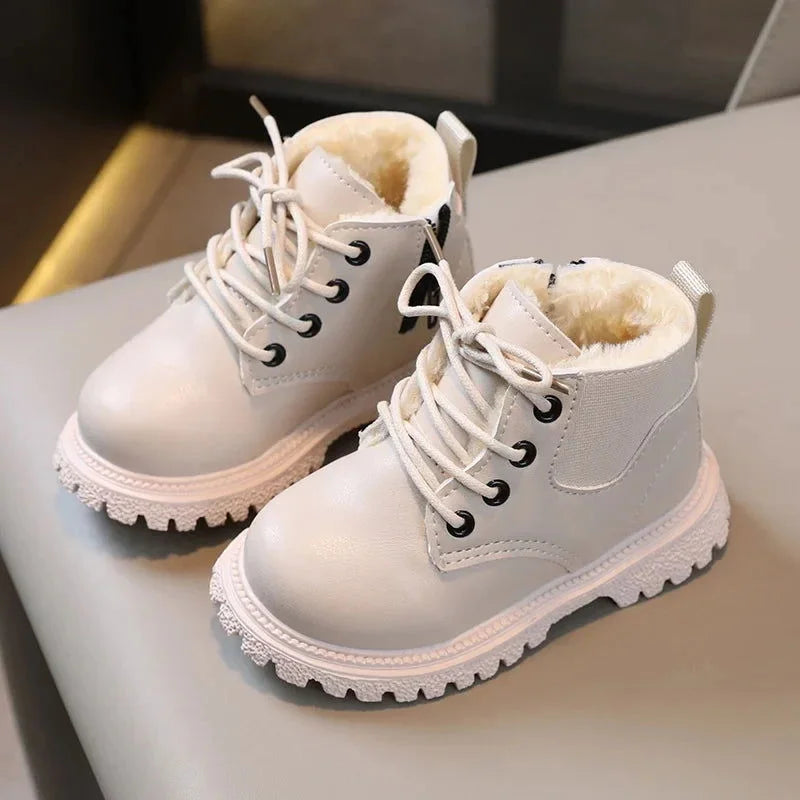 Bota Aconchegante Infantil Forrada com Pelúcia para o Outono e Inverno