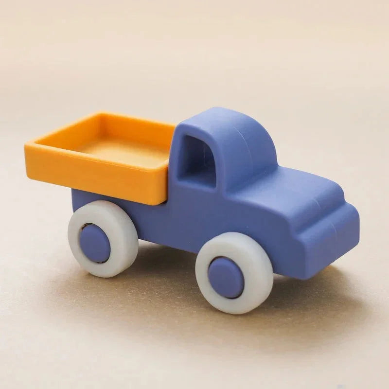 Brinquedo Infantil Baby Silicone Colorido Lenogue Caminhão Azul Escuro