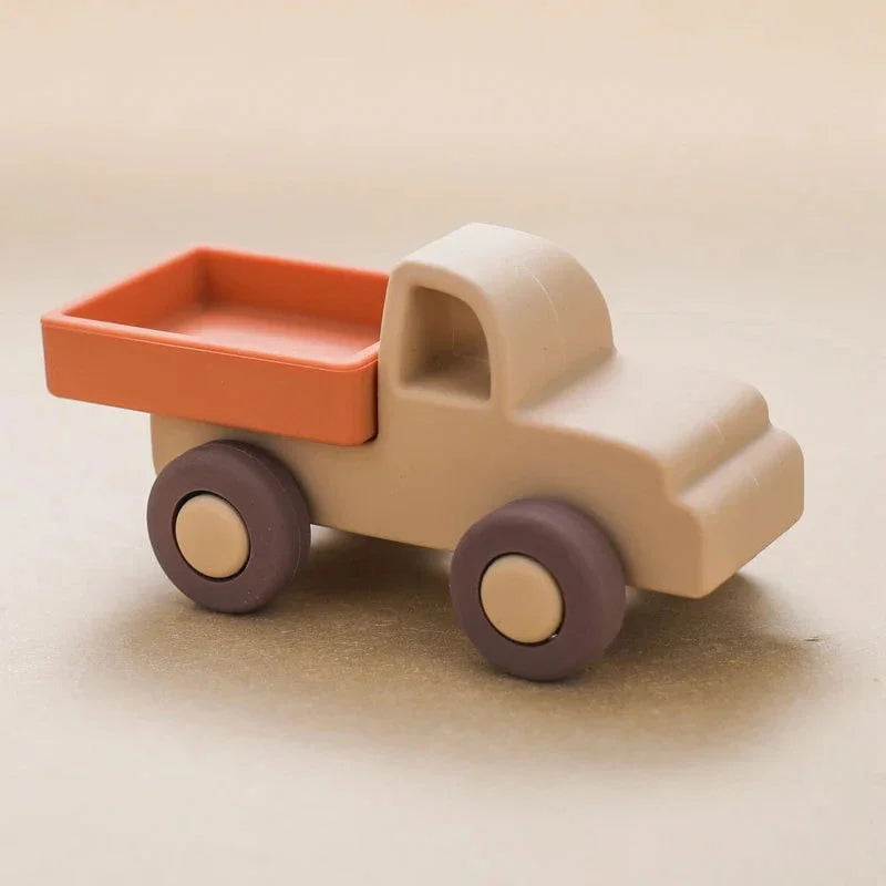 Brinquedo Infantil Baby Silicone Colorido Lenogue Caminhão Bege