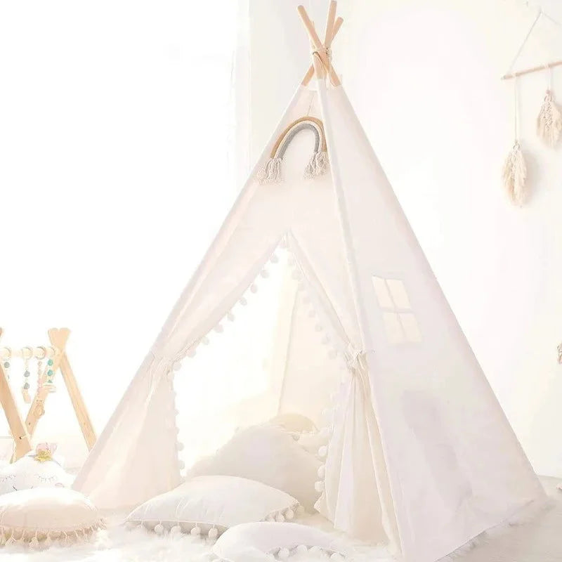 Cabana Infantil Tipi Portátil Branca Lenogue Branco - 1.6 Metros