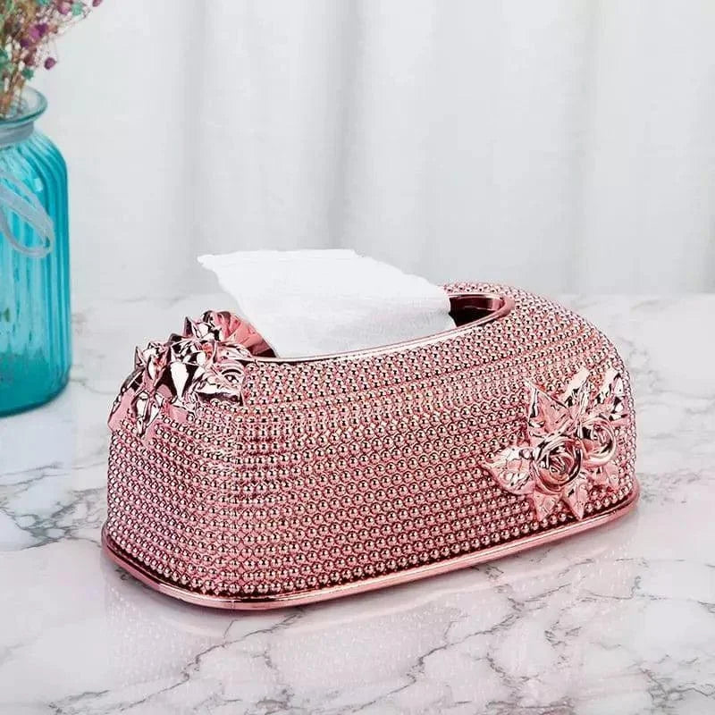Caixa Delicada Porta Lenço Branca para Organização e Elegância Rosa