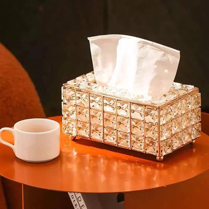 Caixa Porta Lenço de Papel Dourada Lenogue
