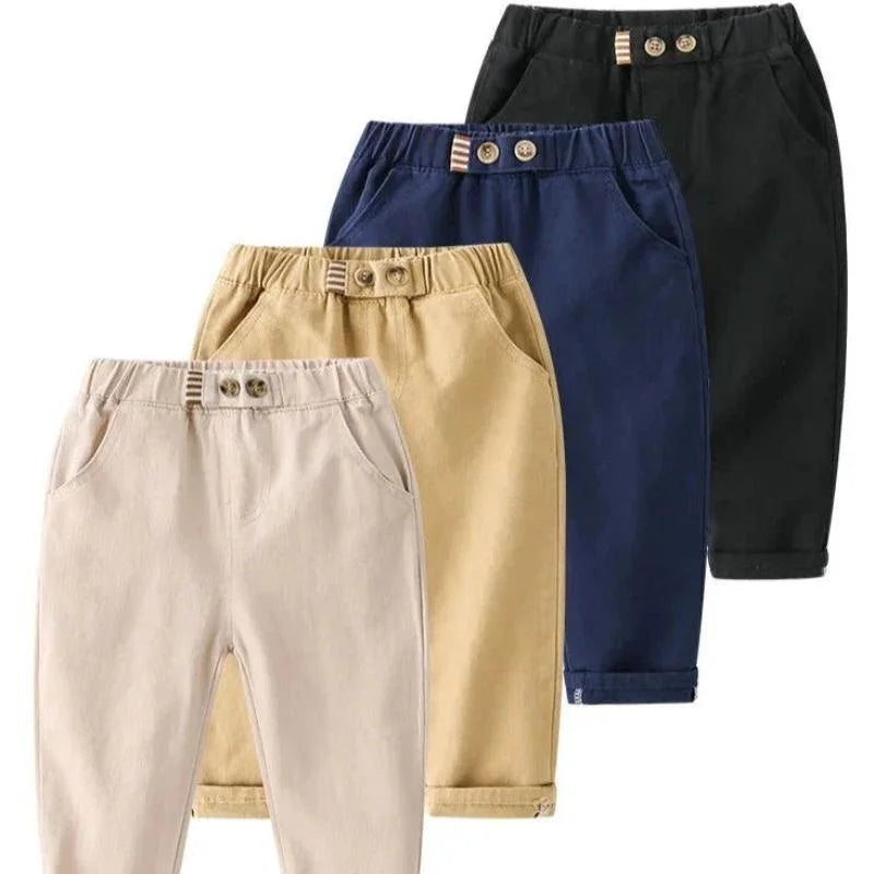 Calça Elegante Infantil de Algodão Lucca Lenogue para Primavera e Outono