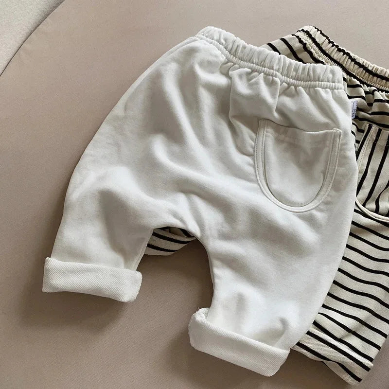 Calça Infantil Moletom Culote Cinza Lenogue Branco / 3-6 Meses