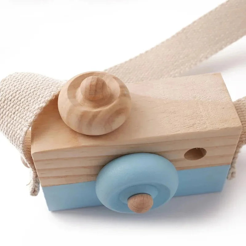 Câmera Vintage de Madeira para Montessori e Brincadeiras Criativas