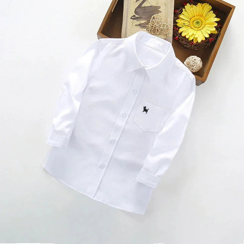 Camisa Infantil Masculina João Azul Lenogue Branco / 2-3