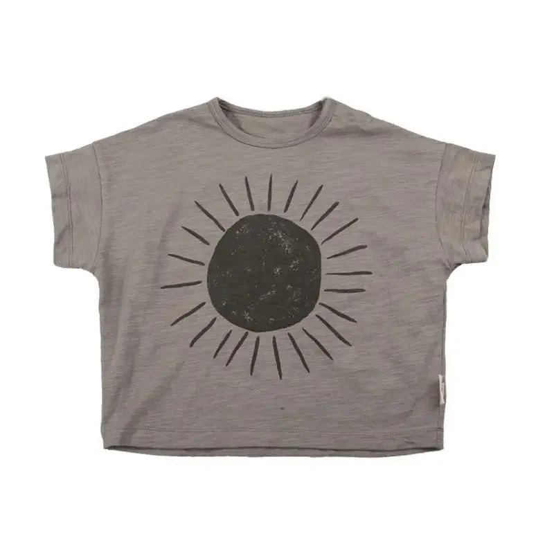 Camiseta Tshirt Luxuoso Aquarela Lenogue para Criança Confortável e Estilosa Sol / 1-2 anos (80cm)