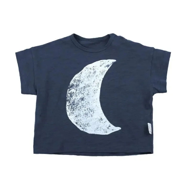 Camiseta Tshirt Luxuoso Aquarela Lenogue para Criança Confortável e Estilosa Lua / 1-2 anos (80cm)