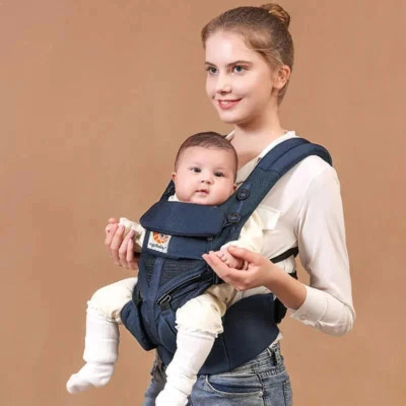 Canguru Infantil Ergonômico para Bebês Cinza Lenogue Azul Escuro