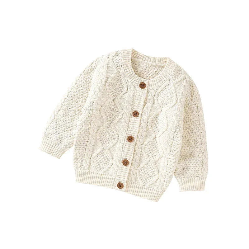 Casaco Infantil Cardigan Tricot éclair Azul Lenogue Bege / 6-9 Meses