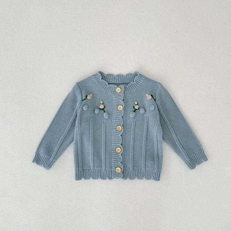 Casaco Infantil Tricot Clementina Amarelo Lenogue Azul / 06 Meses (66cm)